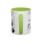 Stars and Stripes Forever Coffee Mug | Patriotic 4th of July Gift | Accent Color Ceramic 11oz 15oz