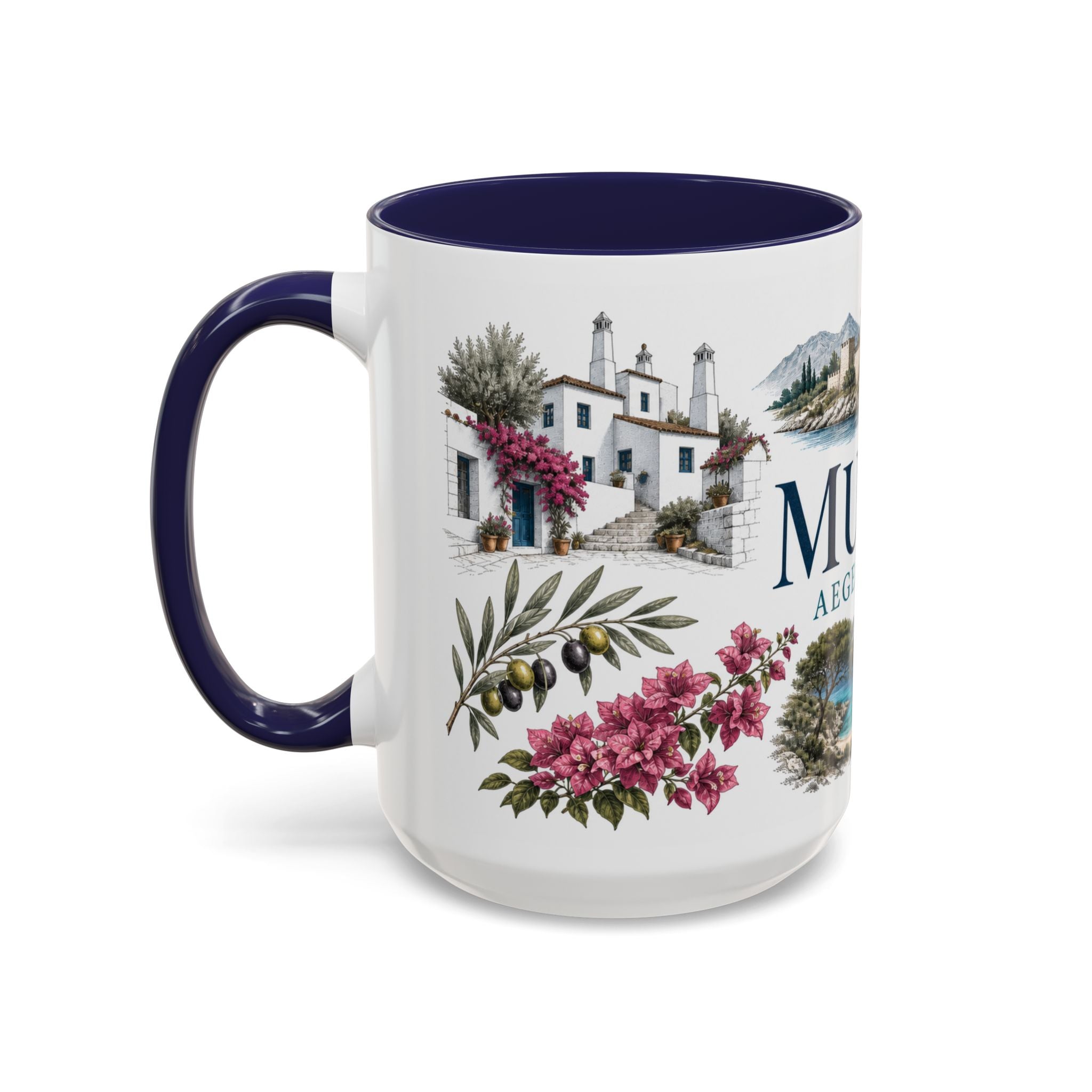 Mugla Coffee Mug | Turkey Travel Souvenir | Vintage Illustrated City Gift | 11 oz 15 oz Accent Mug