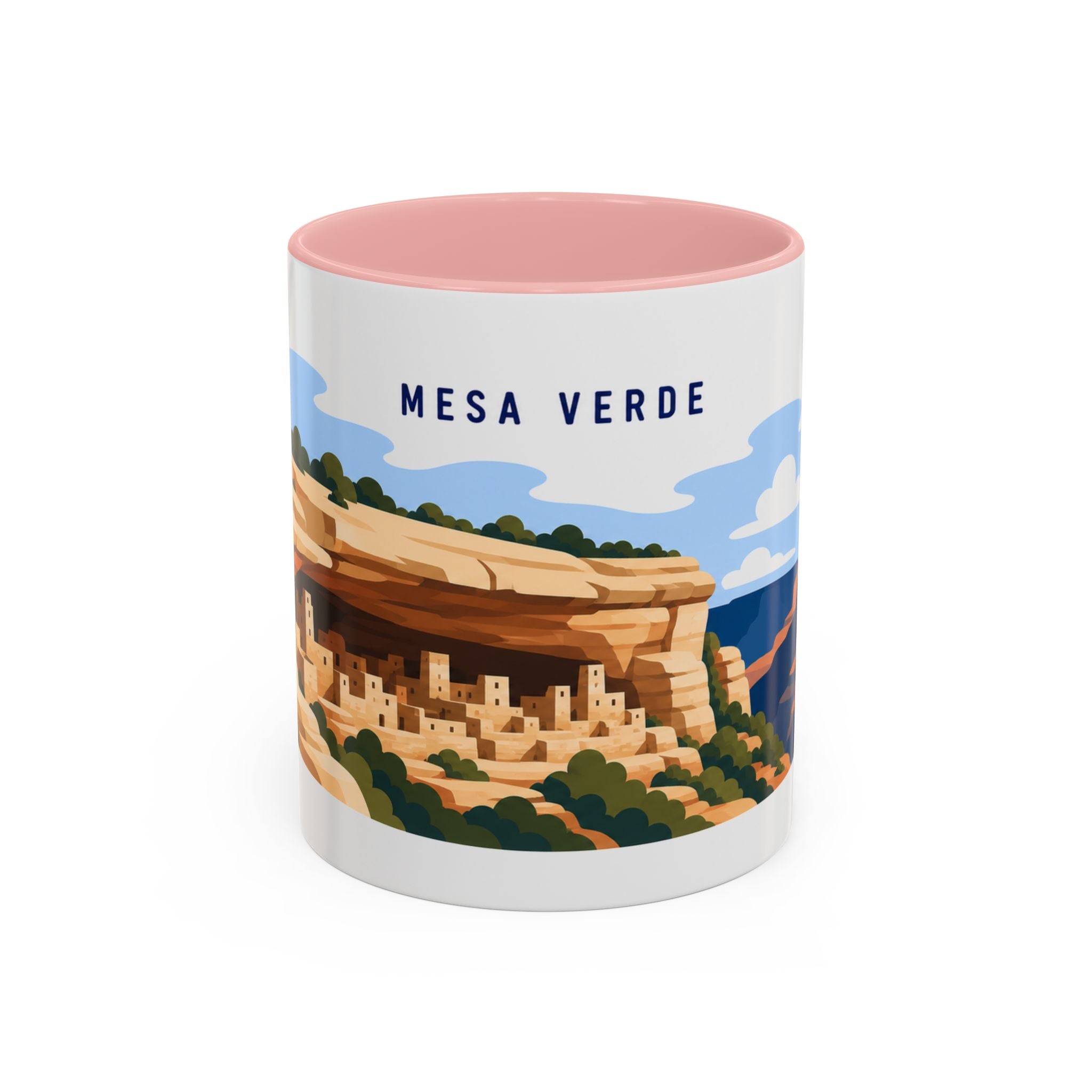 Mesa Verde National Park Coffee Mug | Solid Color Block Park Souvenir | 11oz 15oz Accent Mug