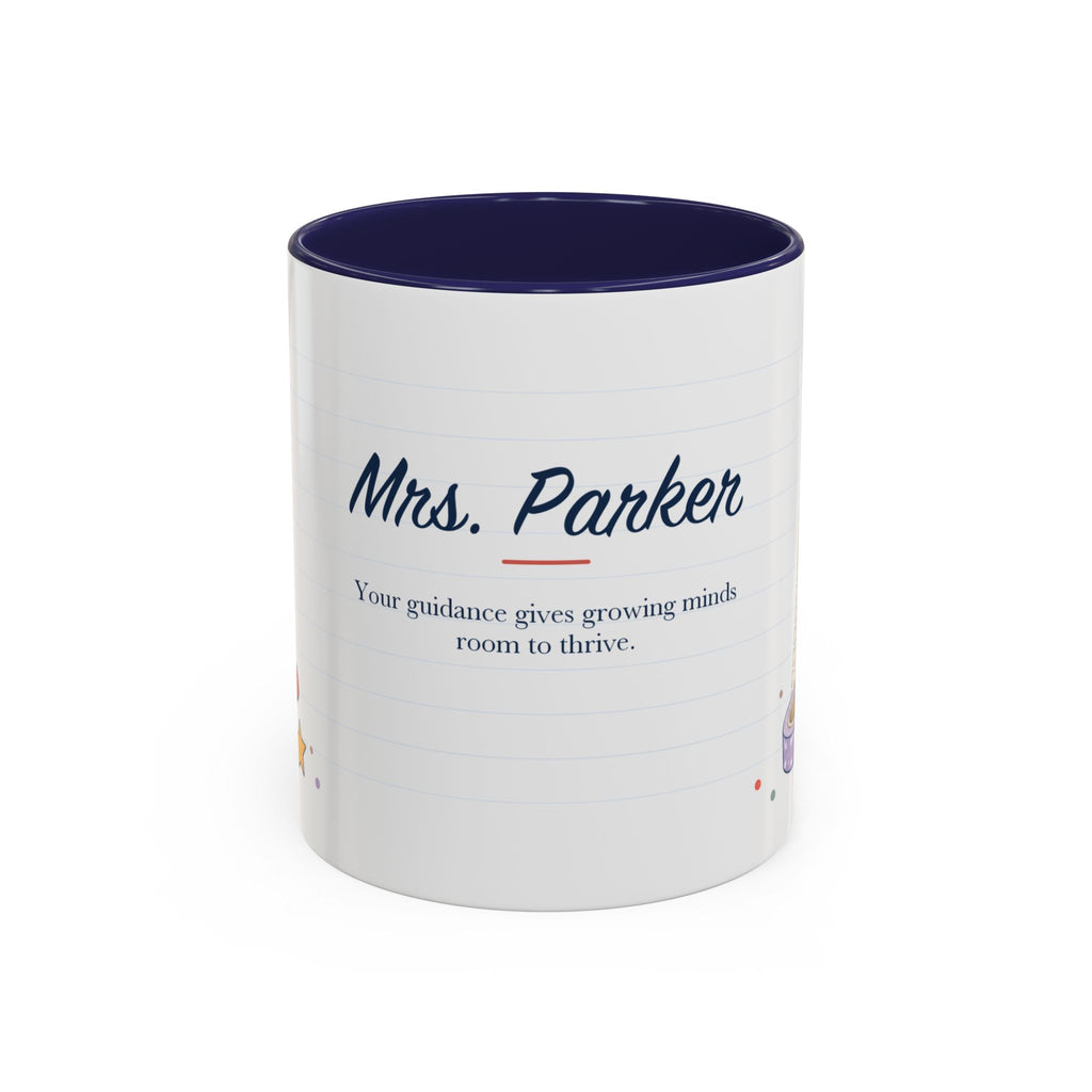 Personalized Teacher Mug | Custom Name Notebook Coffee Cup | Back to School Gift 11oz 15oz