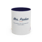 Personalized Teacher Mug | Custom Name Notebook Coffee Cup | Back to School Gift 11oz 15oz