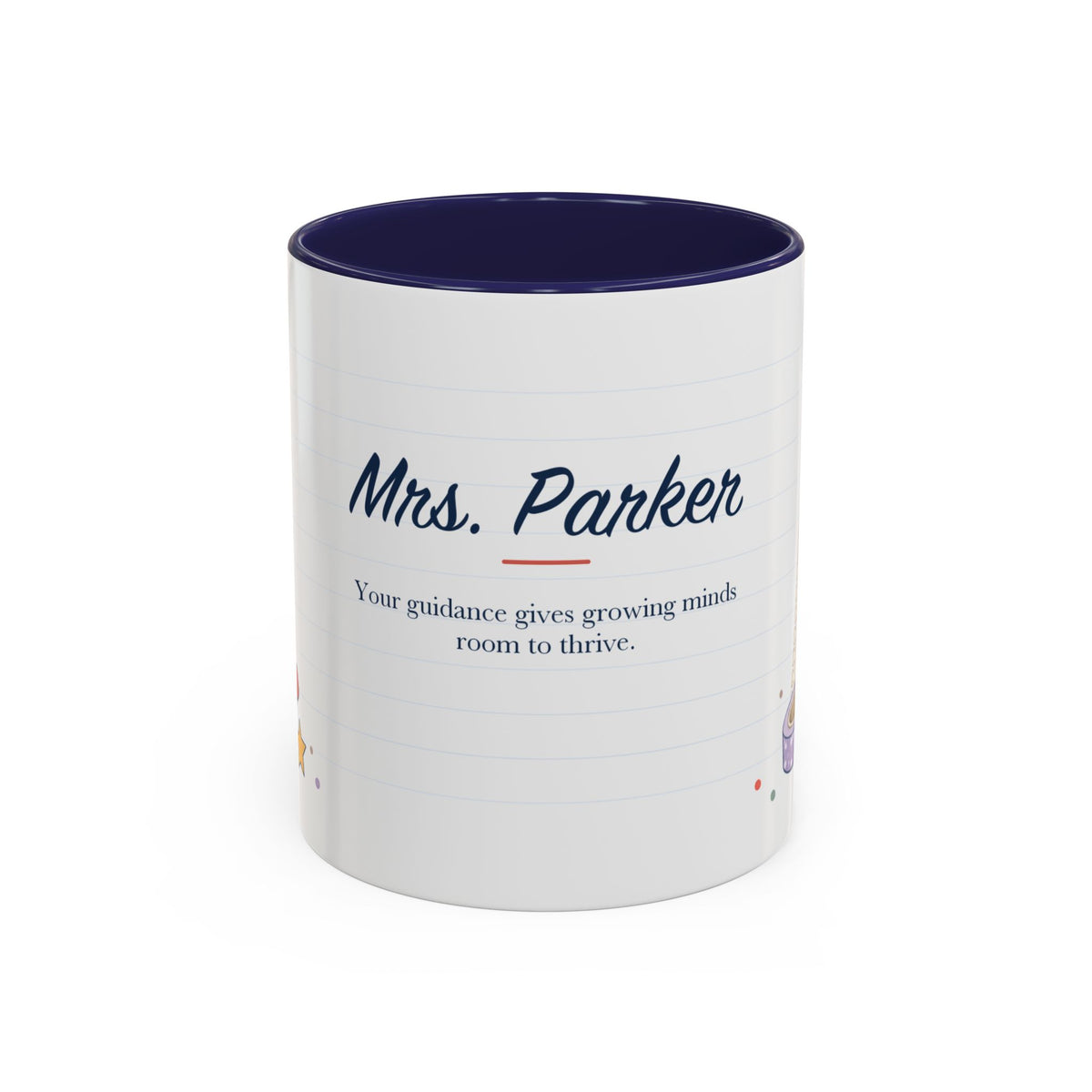 Personalized Teacher Mug | Custom Name Notebook Coffee Cup | Back to School Gift 11oz 15oz