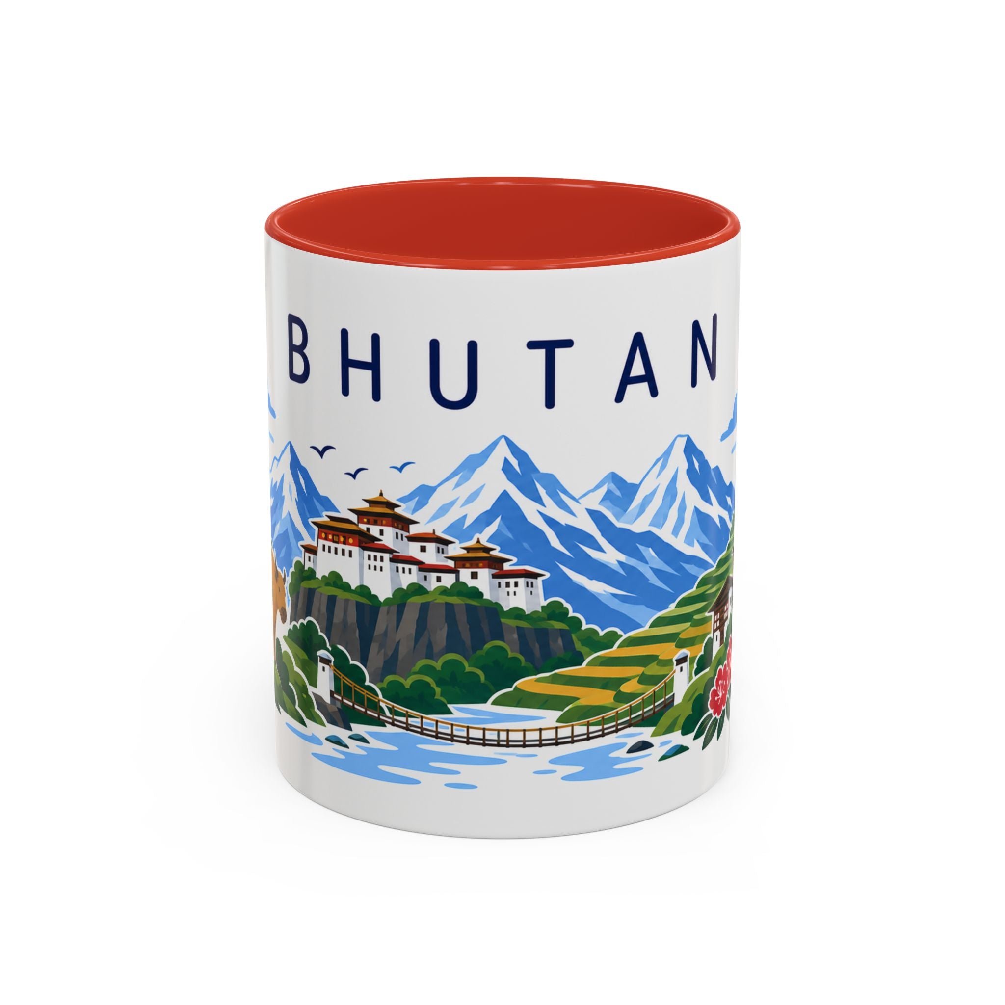 Bhutan Coffee Mug | Travel Souvenir Accent Mug | Country Gift Ceramic Cup 11oz 15oz