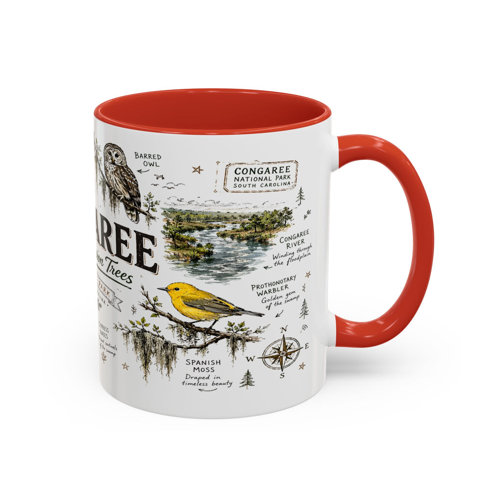 Congaree National Park Coffee Mug | South Carolina Forest Floodplain Gift | Accent Color Ceramic 11oz 15oz