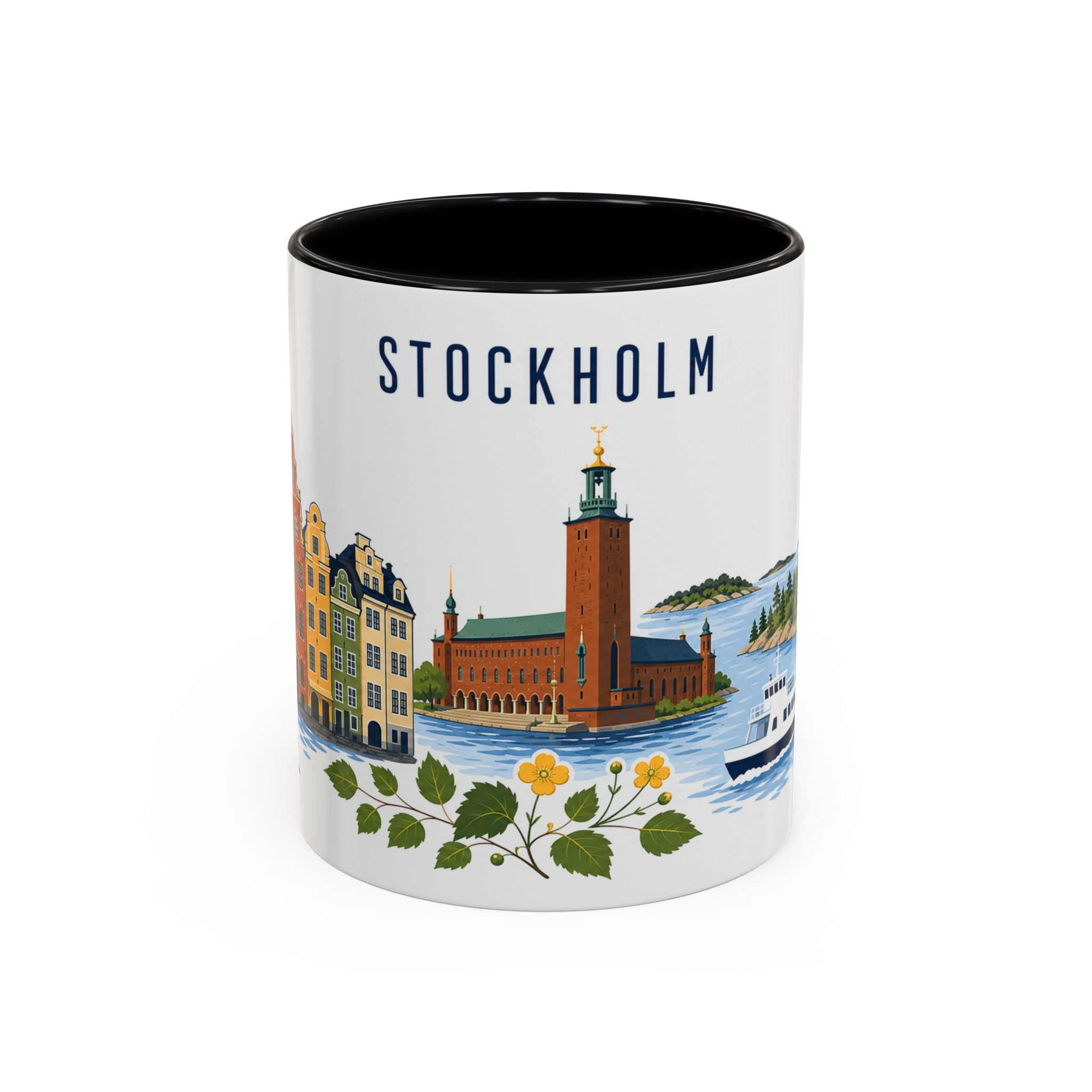 Stockholm Coffee Mug | Sweden Travel Souvenir | Porcelain Decal City Gift | 11oz 15oz Accent Mug