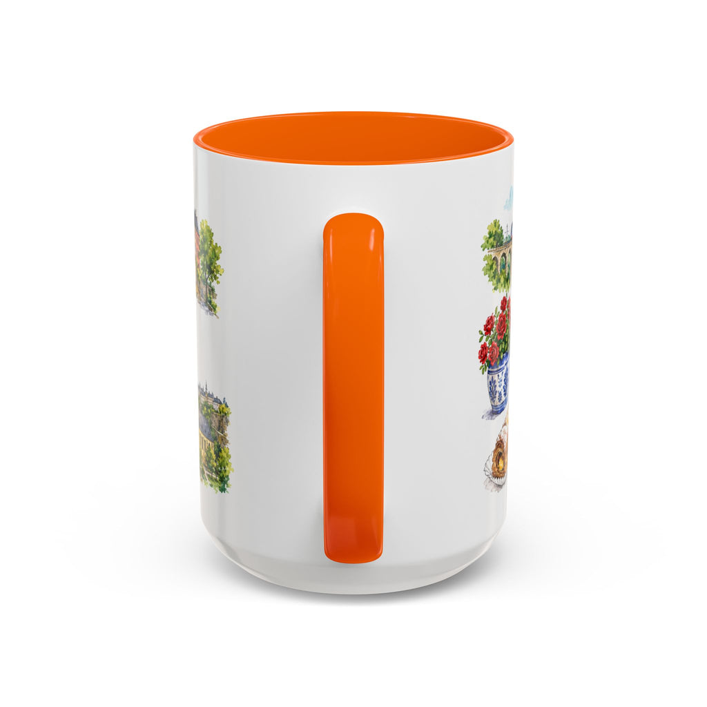 Luxembourg City Illustrated Travel Mug | City Souvenir Accent Coffee Mug | 11oz 15oz Ceramic Cup
