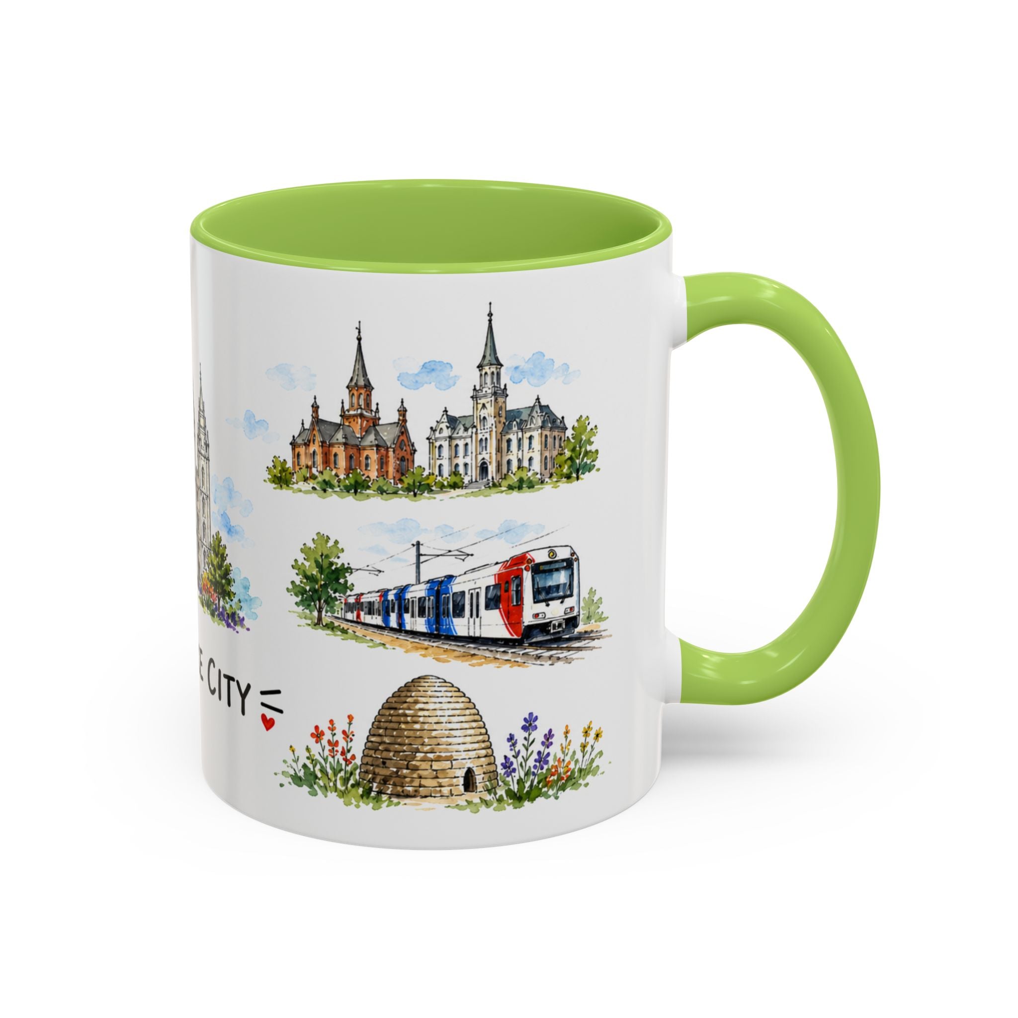Salt Lake City Illustrated Travel Mug | City Souvenir Accent Coffee Mug | 11oz 15oz Ceramic Cup