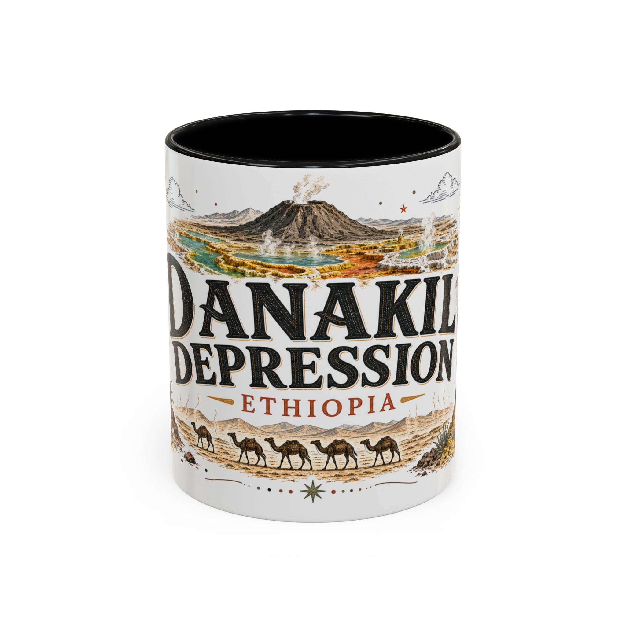 Danakil Depression Mug, Ethiopia Travel Souvenir, Bucket List Gift, Accent Ceramic Coffee Mug 11oz 15oz