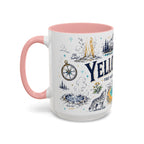 Yellowstone National Park Coffee Mug | Hiking Camping Nature Gift | Accent Color Ceramic 11oz 15oz