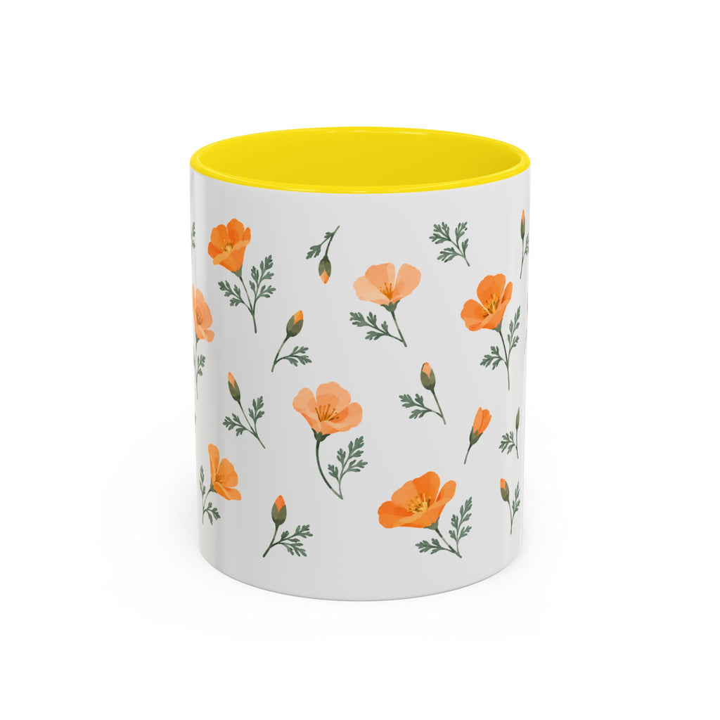California California poppy Mug, State Flower Floral Coffee Cup, 11oz Botanical Gift