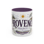 Provence Coffee Mug | Travel Destination Souvenir Gift | Accent Color Ceramic 11oz 15oz