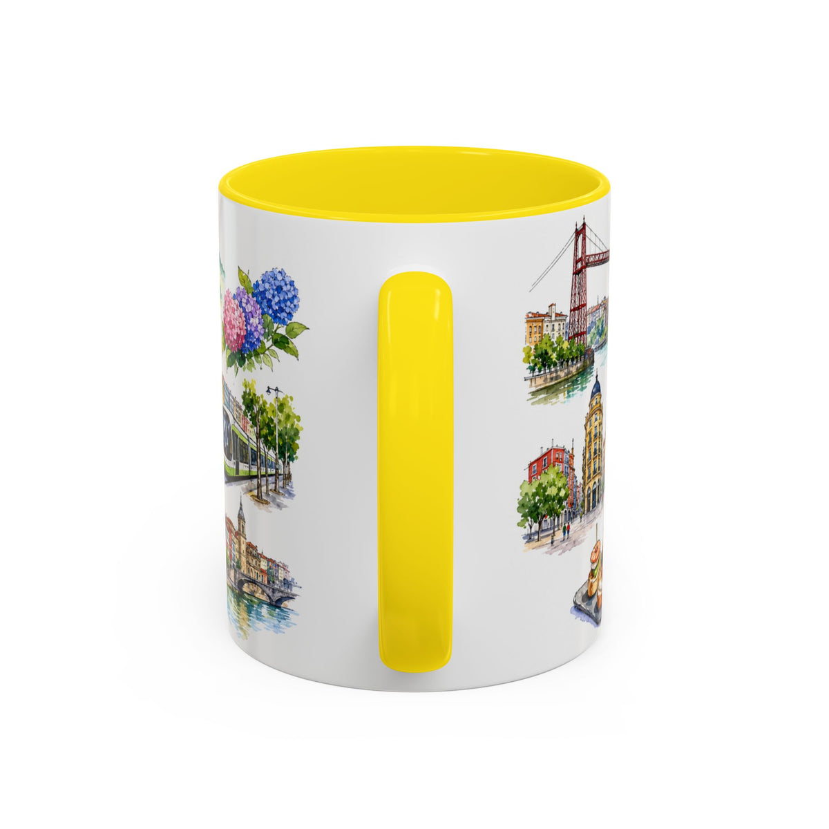 Bilbao Illustrated Travel Mug | City Souvenir Accent Coffee Mug | 11oz 15oz Ceramic Cup