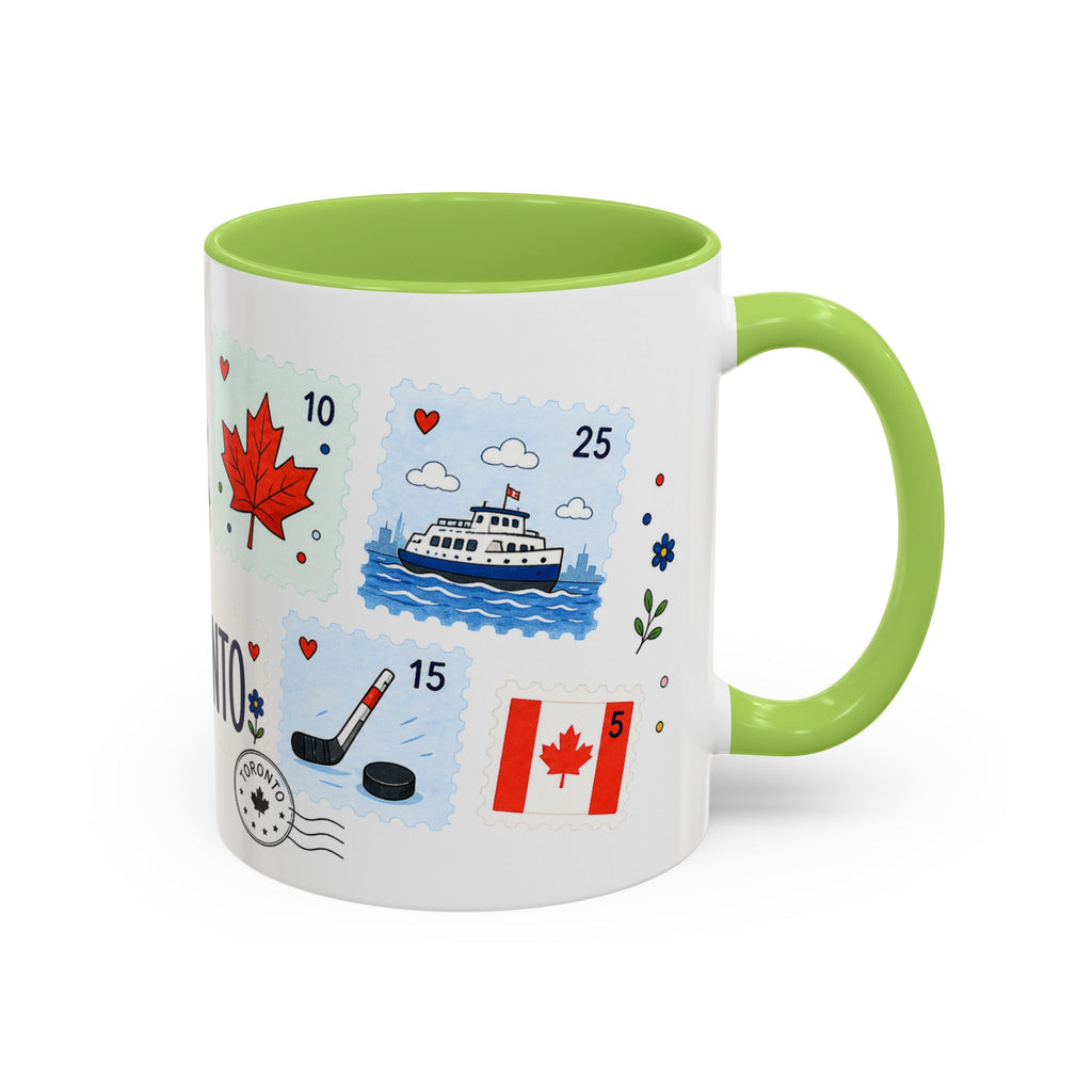 Toronto Coffee Mug | Postage Stamp Collage Mug | Travel Souvenir Accent Cup 11oz 15oz