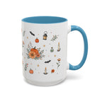 Black Cat Halloween Mug | Pumpkin Moon Watercolor Gift | Spooky Accent Cup 11oz 15oz
