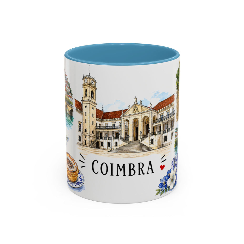 Coimbra Illustrated Travel Mug | City Souvenir Accent Coffee Mug | 11oz 15oz Ceramic Cup