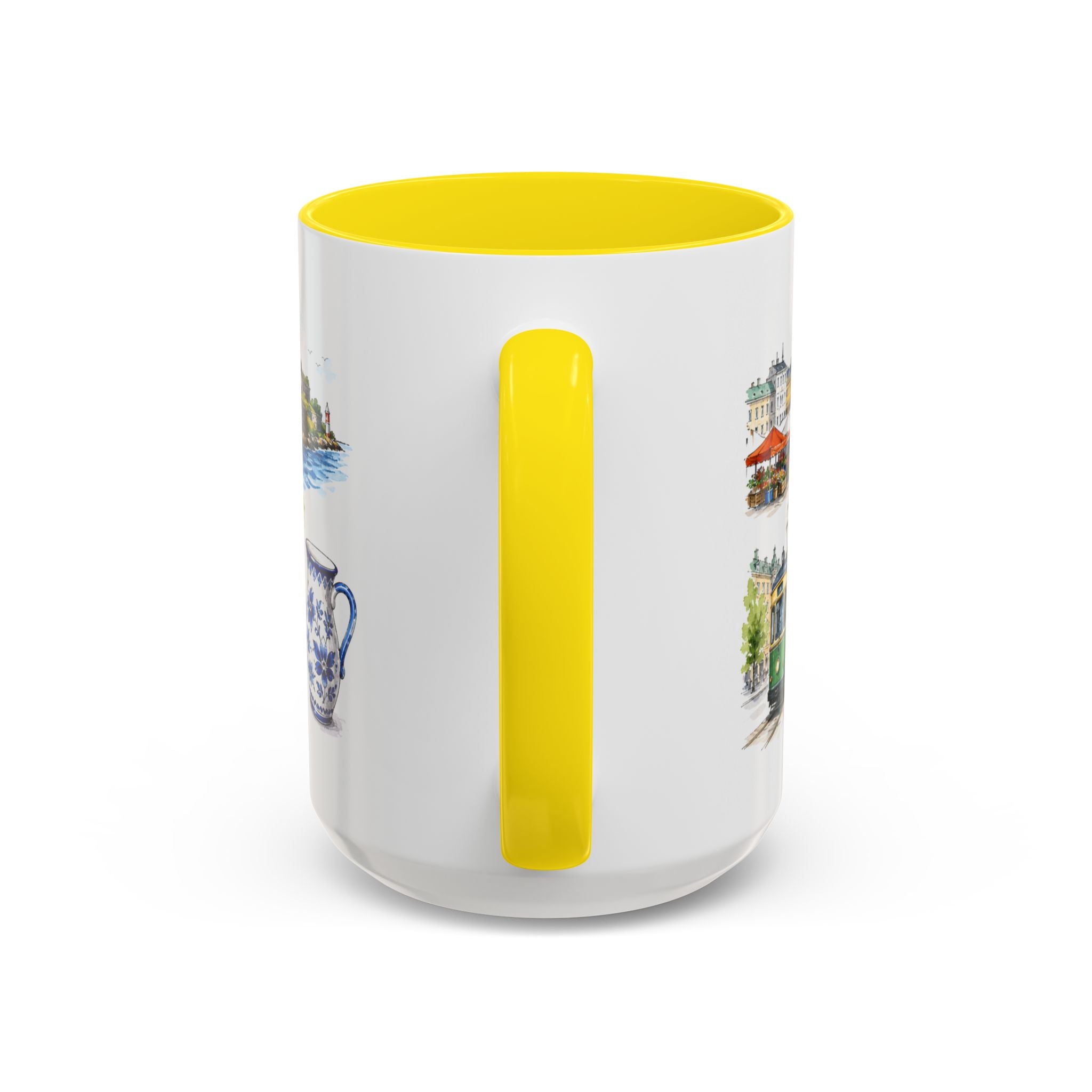 Helsinki Illustrated Travel Mug | City Souvenir Accent Coffee Mug | 11oz 15oz Ceramic Cup