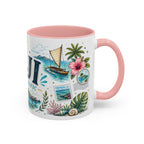 Fiji Coffee Mug | Travel Destination Souvenir Gift | Accent Color Ceramic 11oz 15oz