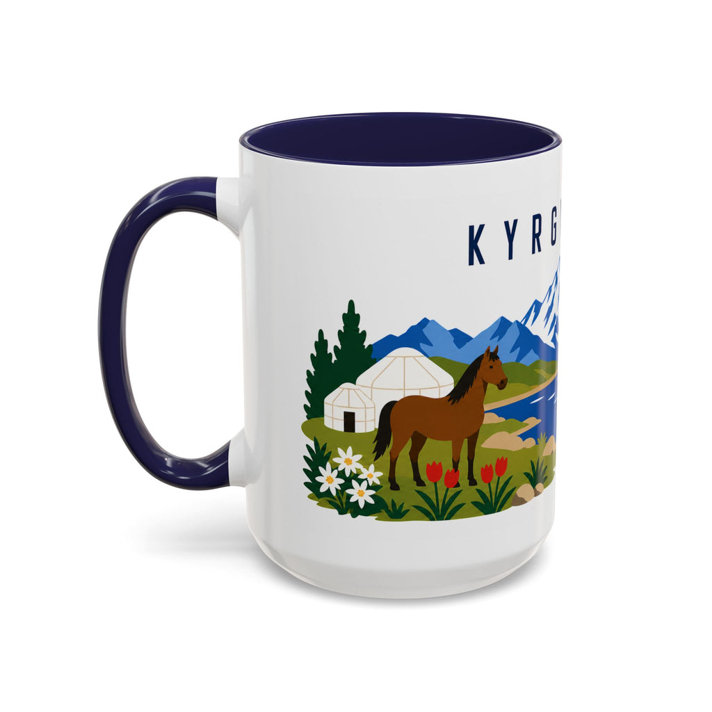 Kyrgyzstan Coffee Mug | Travel Souvenir Accent Mug | Country Gift Ceramic Cup 11oz 15oz