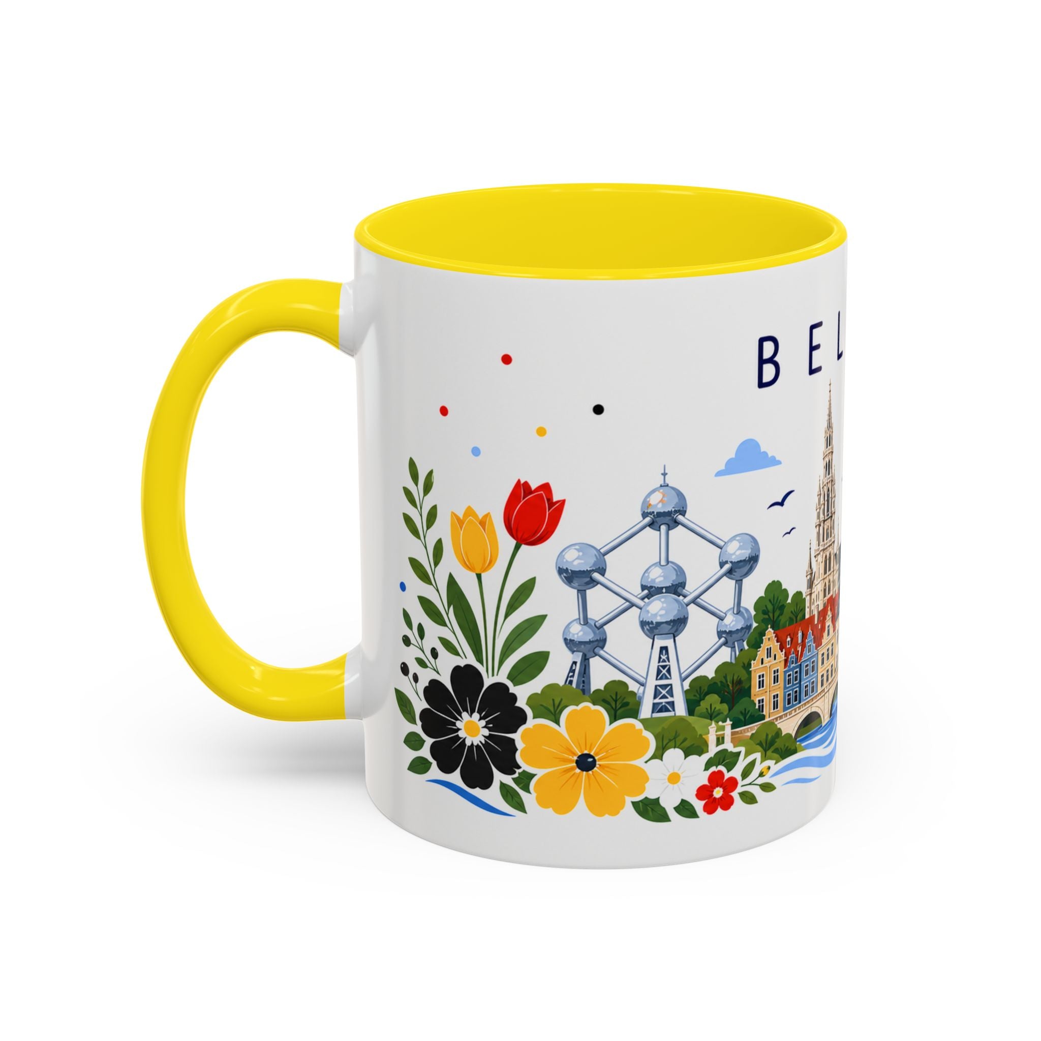 Belgium Coffee Mug | Travel Souvenir Accent Mug | Place Gift Ceramic Cup 11oz 15oz