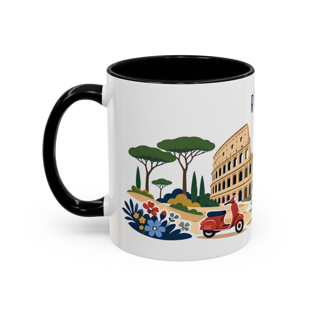 Rome Coffee Mug | Italy Travel Souvenir | Porcelain Decal City Gift | 11oz 15oz Accent Mug