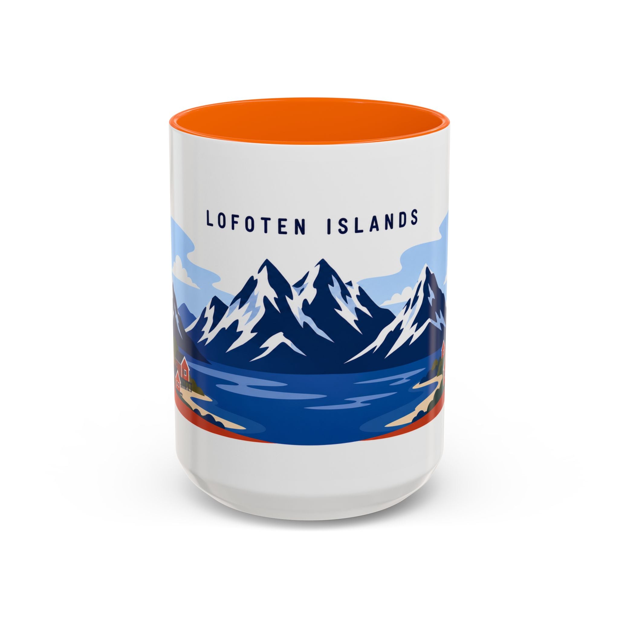 Lofoten Islands Coffee Mug | Travel Destination Souvenir Gift | Accent Color Ceramic 11oz 15oz