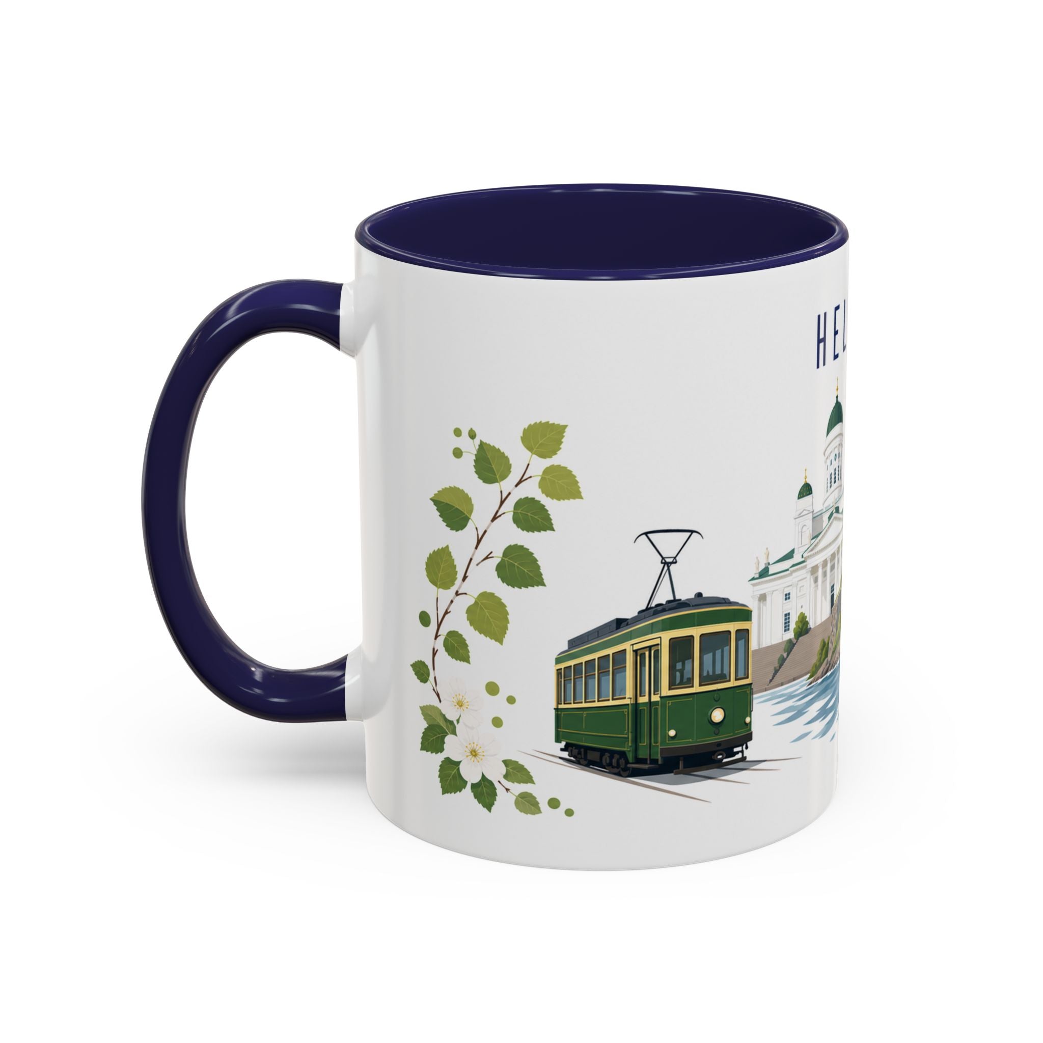 Helsinki Coffee Mug | Finland Travel Souvenir | Porcelain Decal City Gift | 11oz 15oz Accent Mug
