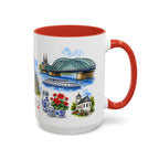 Cologne Illustrated Travel Mug | City Souvenir Accent Coffee Mug | 11oz 15oz Ceramic Cup