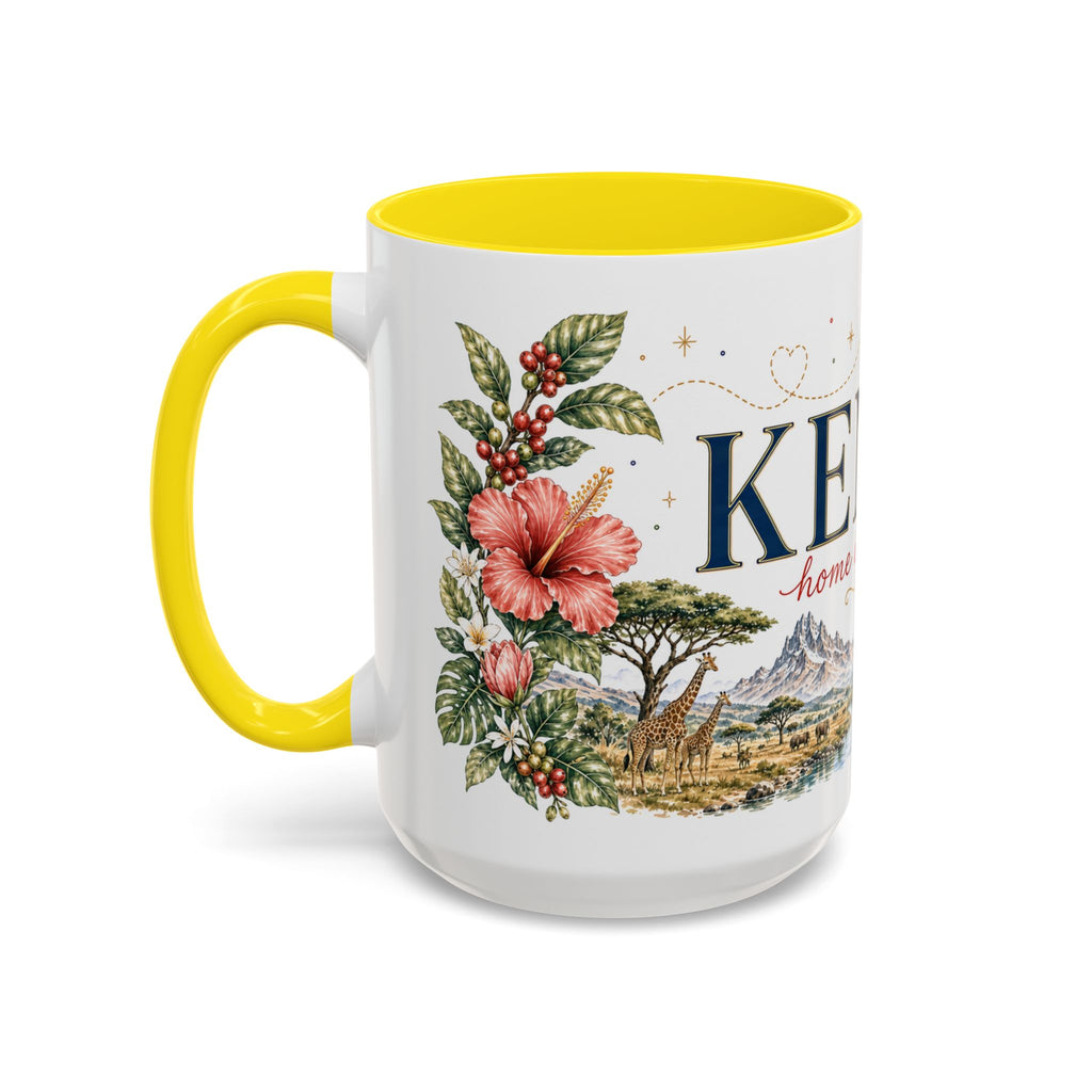 Kenya Home Country Mug | Moving Away Gift | Long Distance Friendship | 11 oz 15 oz Accent Mug