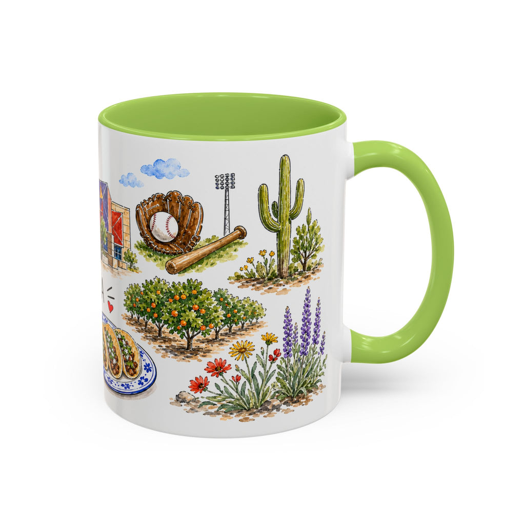 Mesa Illustrated Travel Mug | City Souvenir Accent Coffee Mug | 11oz 15oz Ceramic Cup