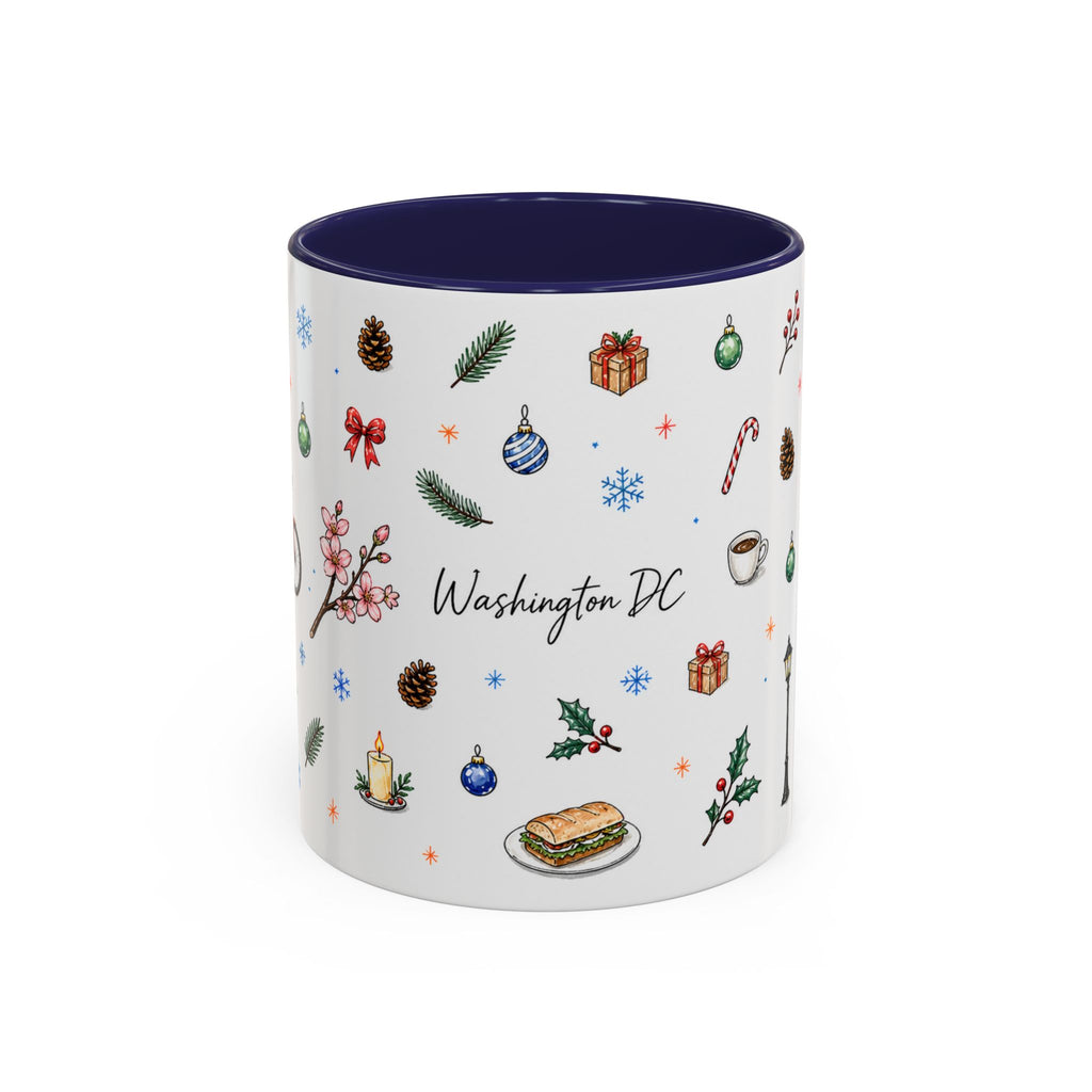 Washington DC Christmas Mug | Watercolor City Souvenir | Ceramic Coffee Cup 11oz 15oz