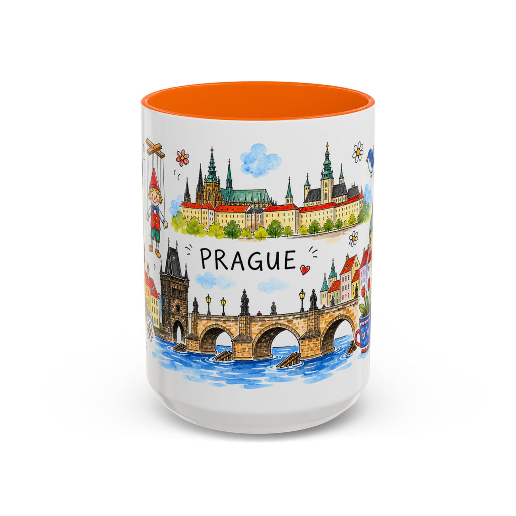 Prague Travel Mug | European City Souvenir Accent Coffee Mug | 11oz 15oz Ceramic Cup