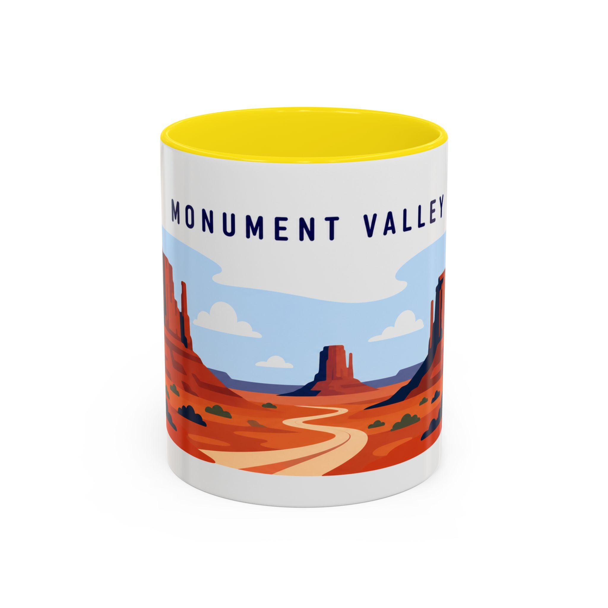 Monument Valley Coffee Mug | Travel Destination Souvenir Gift | Accent Color Ceramic 11oz 15oz