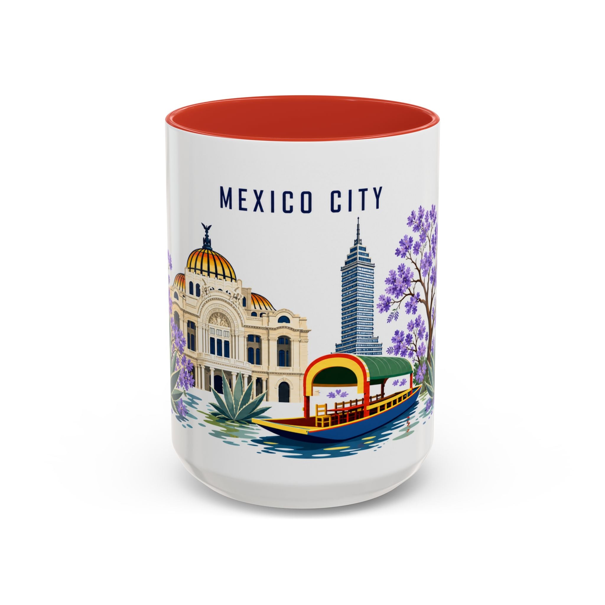 Mexico City Coffee Mug | Mexico Travel Souvenir | Porcelain Decal City Gift | 11oz 15oz Accent Mug