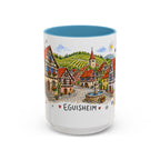 Eguisheim Illustrated Travel Mug | Alsace France Souvenir Accent Coffee Mug | 11oz 15oz Ceramic Cup