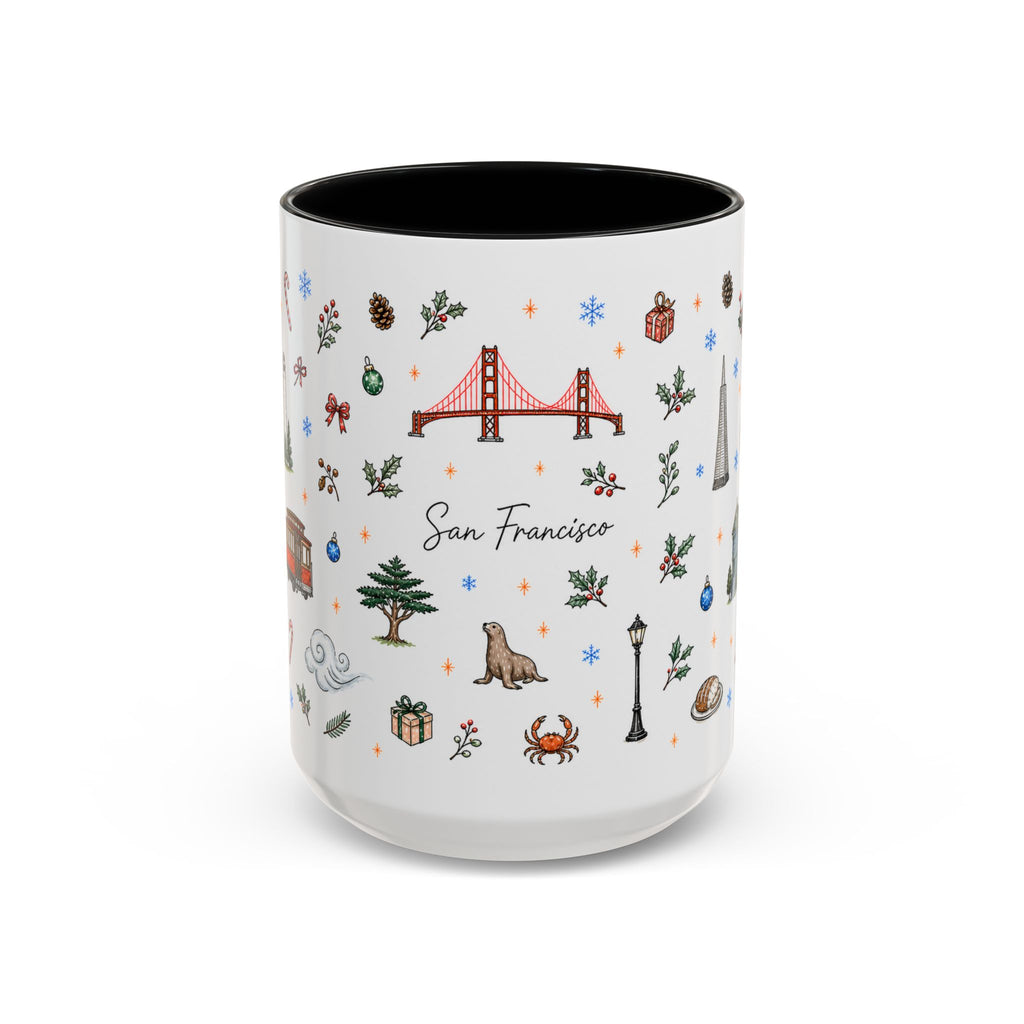 San Francisco Christmas Mug | Watercolor City Souvenir | Ceramic Coffee Cup