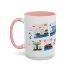 Singapore Coffee Mug | Postage Stamp Collage Mug | Travel Souvenir Accent Cup 11oz 15oz