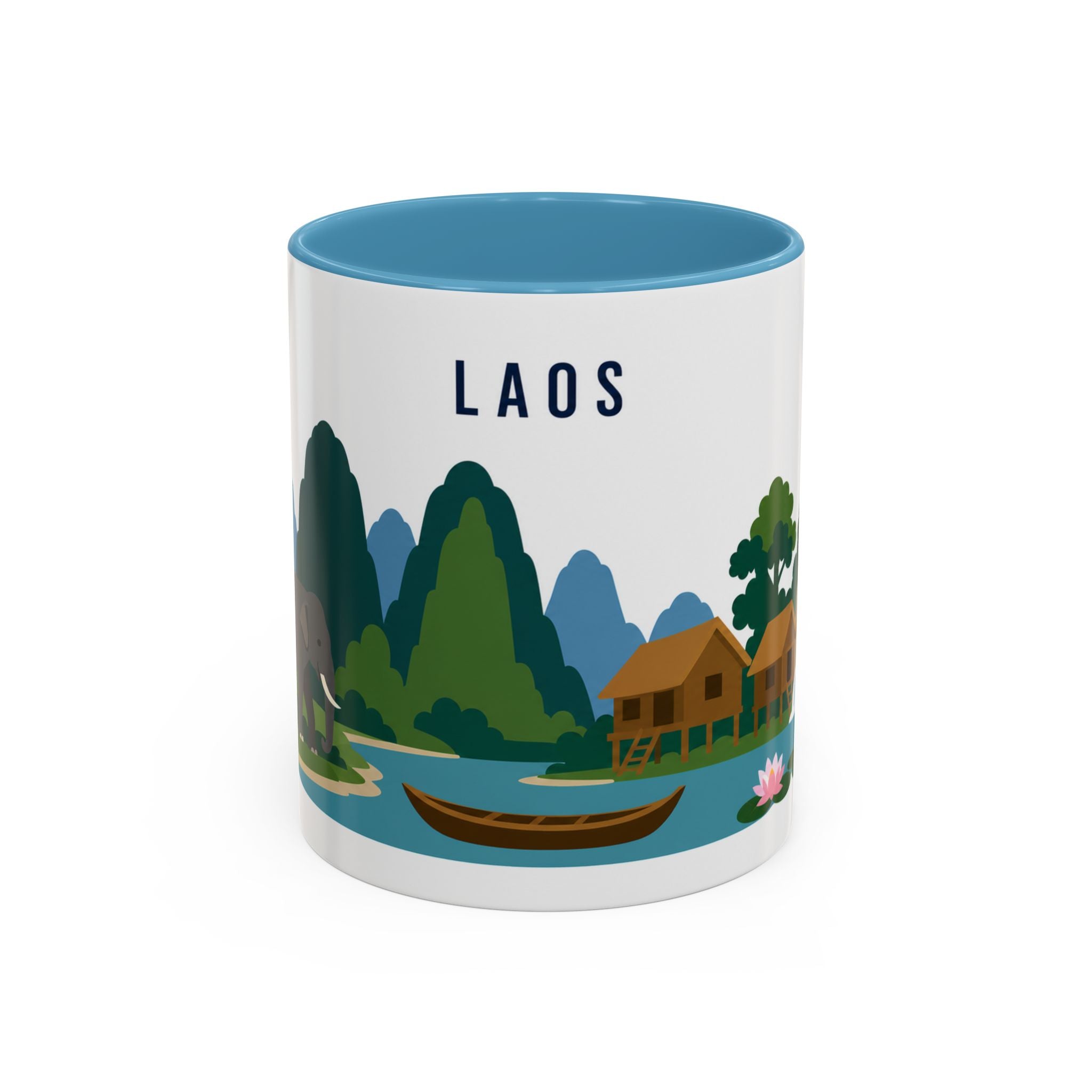 Laos Coffee Mug | Travel Souvenir Accent Mug | Country Gift Ceramic Cup 11oz 15oz