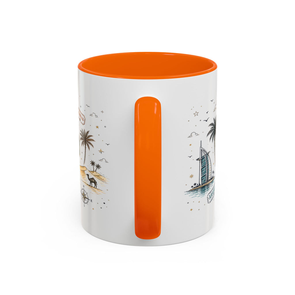 Dubai Coffee Mug | UAE Souvenir Travel Gift | Accent Color Ceramic 11oz 15oz