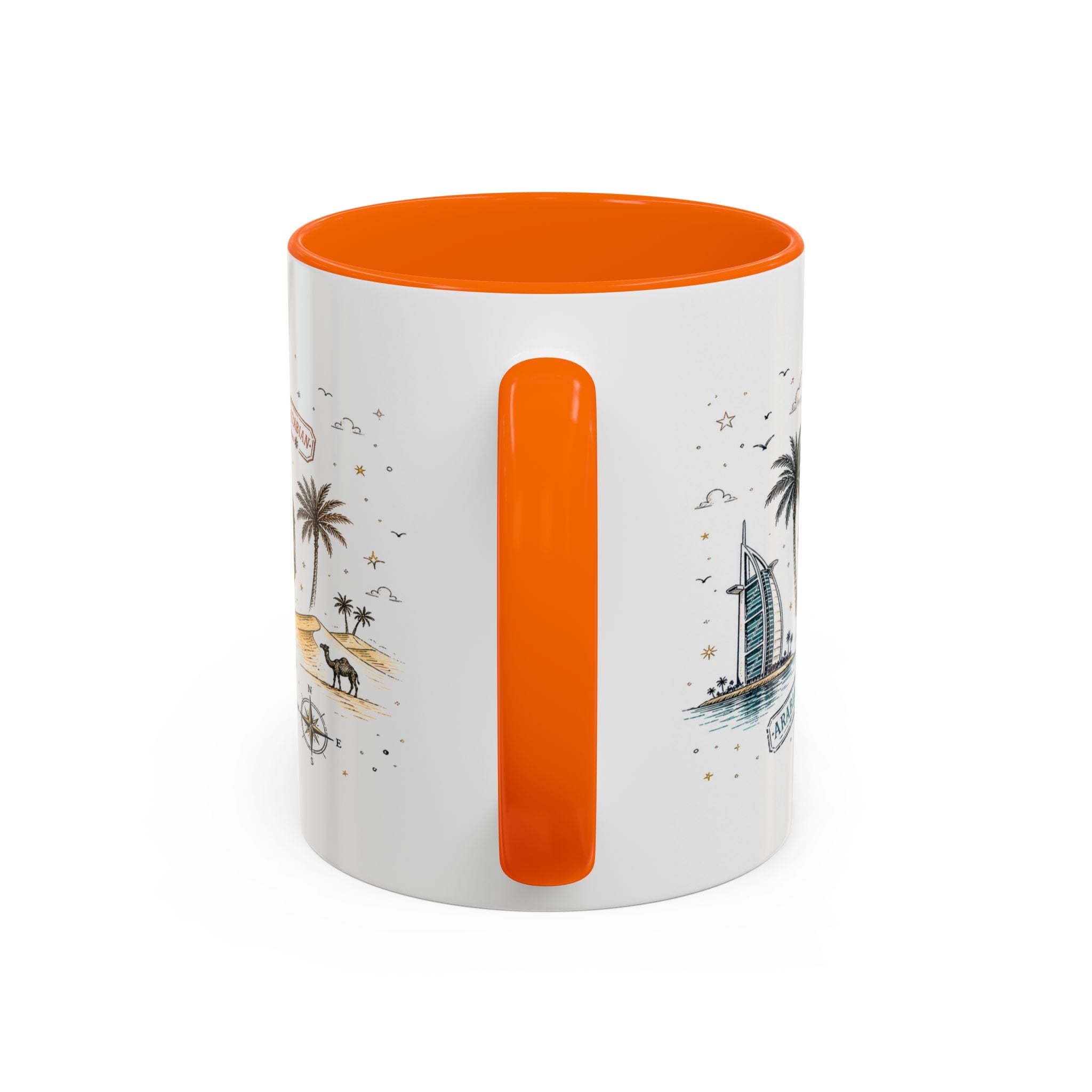 Dubai Coffee Mug | UAE Souvenir Travel Gift | Accent Color Ceramic 11oz 15oz