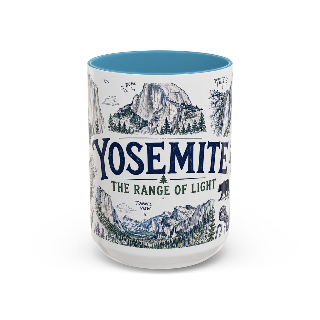 Yosemite National Park Coffee Mug | Hiking Camping Nature Gift | Accent Color Ceramic 11oz 15oz