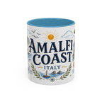 Amalfi Coast Coffee Mug | Travel Destination Souvenir Gift | Accent Color Ceramic 11oz 15oz