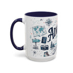 Adventure Awaits Coffee Mug | Class of 2026 Graduation Gift | Accent Color Ceramic 11oz 15oz