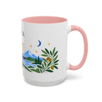 Libra Zodiac Coffee Mug | Scales and Rose Design | Astrology Birthday Gift | 11 oz 15 oz Ceramic Accent Mug