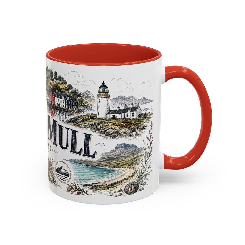 Isle of Mull Mug, Scotland Travel Souvenir, Bucket List Gift, Accent Ceramic Coffee Mug 11oz 15oz