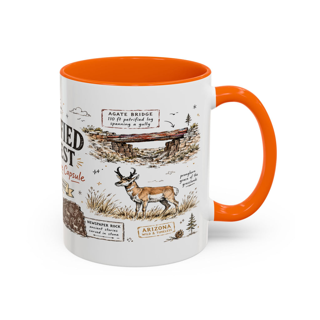 Petrified Forest National Park Coffee Mug | Arizona Painted Desert Fossil Gift | Accent Color Ceramic 11oz 15oz