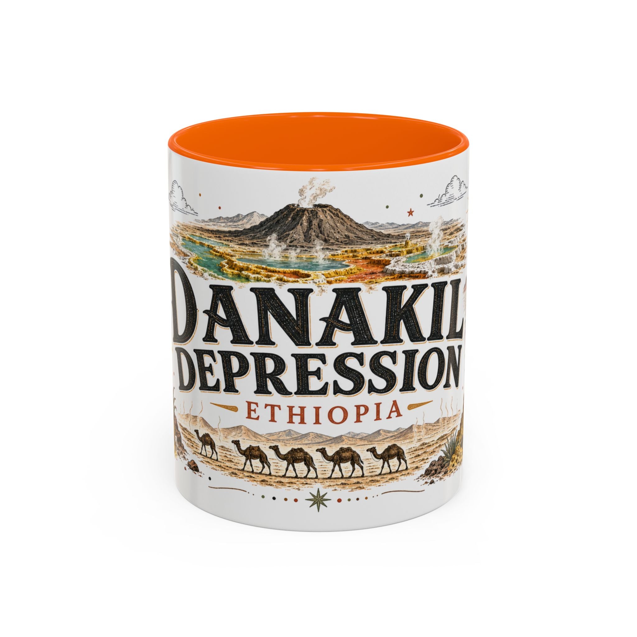 Danakil Depression Mug, Ethiopia Travel Souvenir, Bucket List Gift, Accent Ceramic Coffee Mug 11oz 15oz