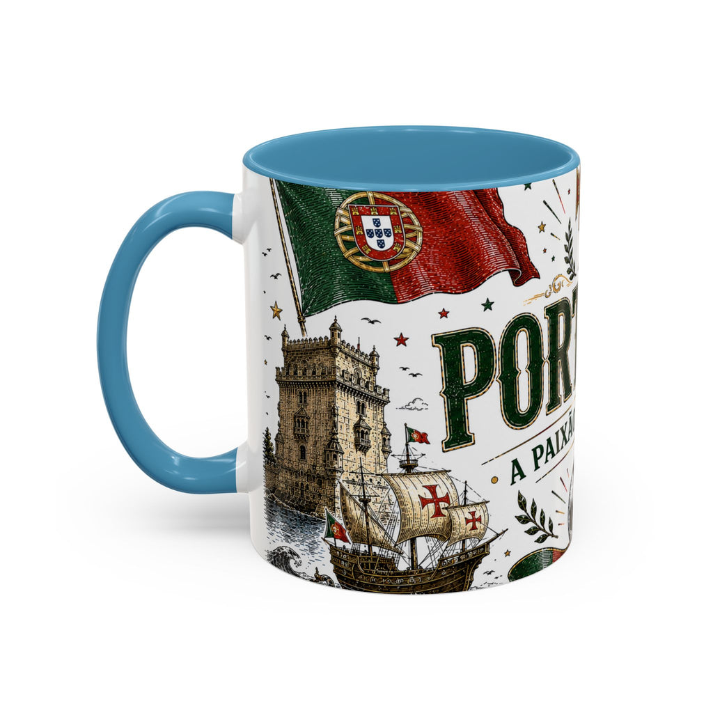 Portugal Soccer Coffee Mug | World Cup Fan Gift | Accent Color Ceramic 11oz 15oz Match Day Cup