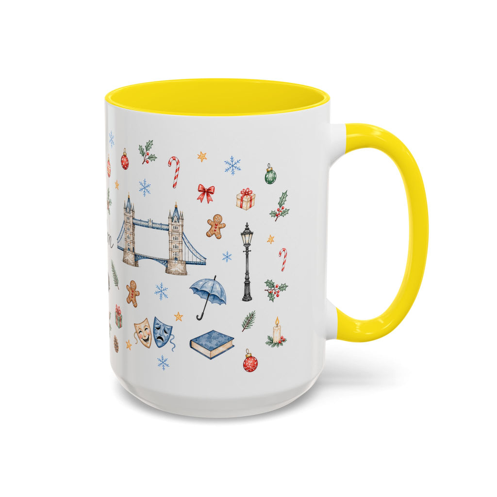 London Christmas Mug | Watercolor City Souvenir, Travel Memories, Ceramic Coffee Cup