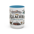 Glacier Coffee Mug | National Park Hiking Montana Gift | Accent Color Ceramic 11oz 15oz