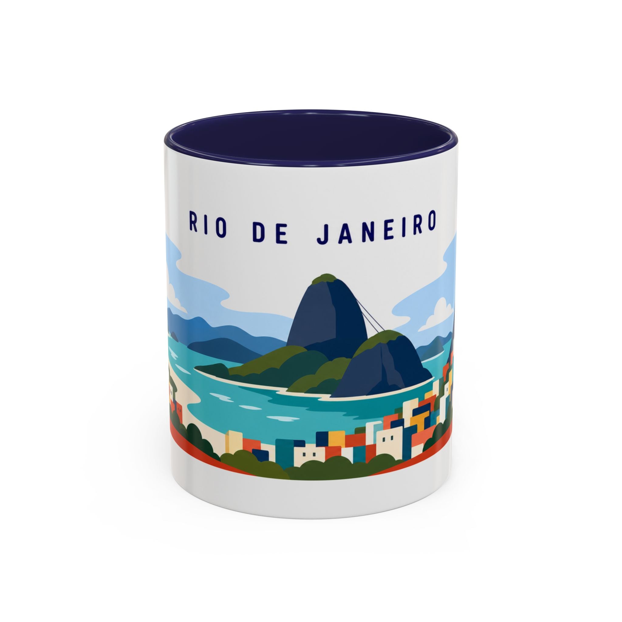 Rio de Janeiro Coffee Mug | Travel Destination Souvenir Gift | Accent Color Ceramic 11oz 15oz
